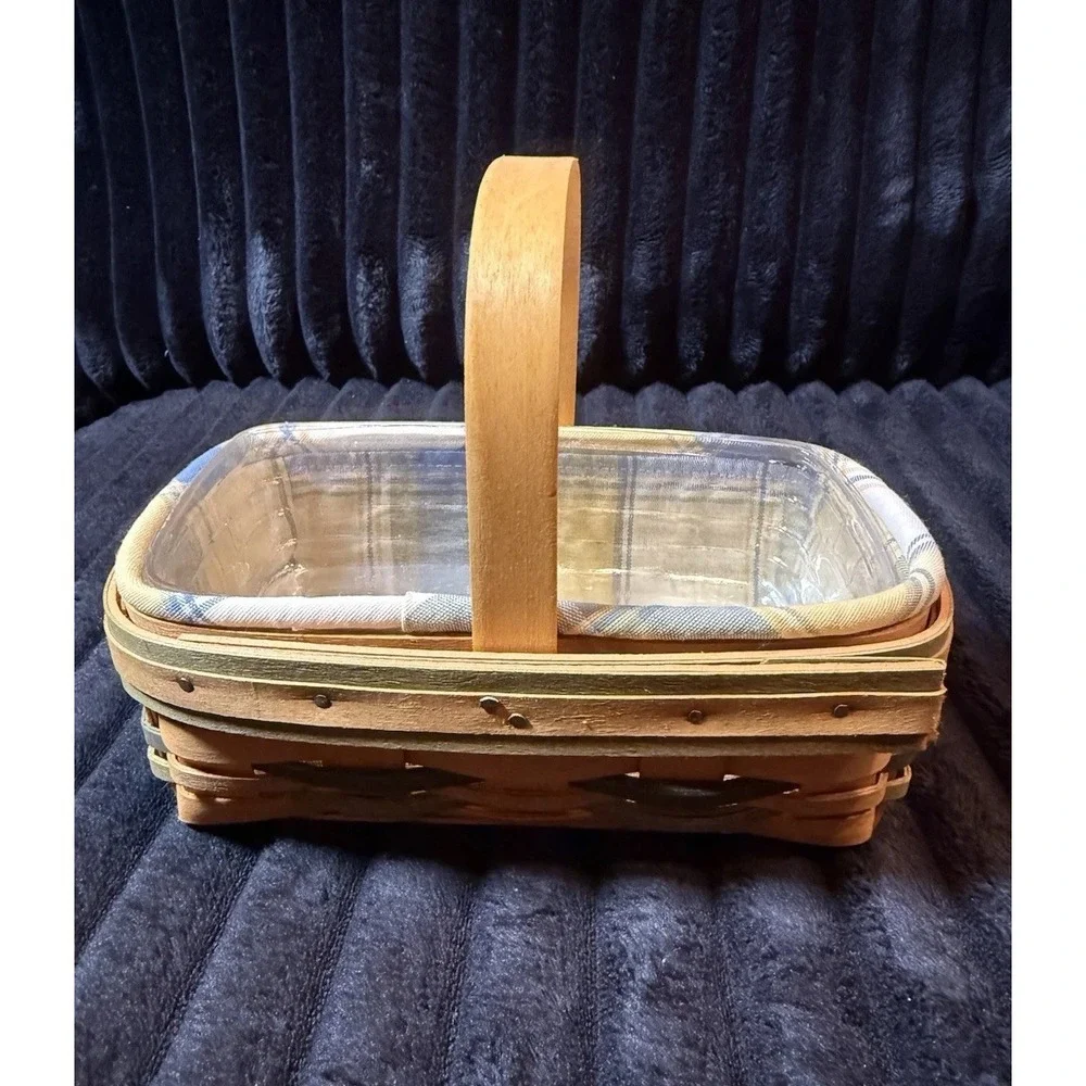 Longaberger 2001 Imagine Believe Achieve Bee Basket With Liner Protector Tie-On